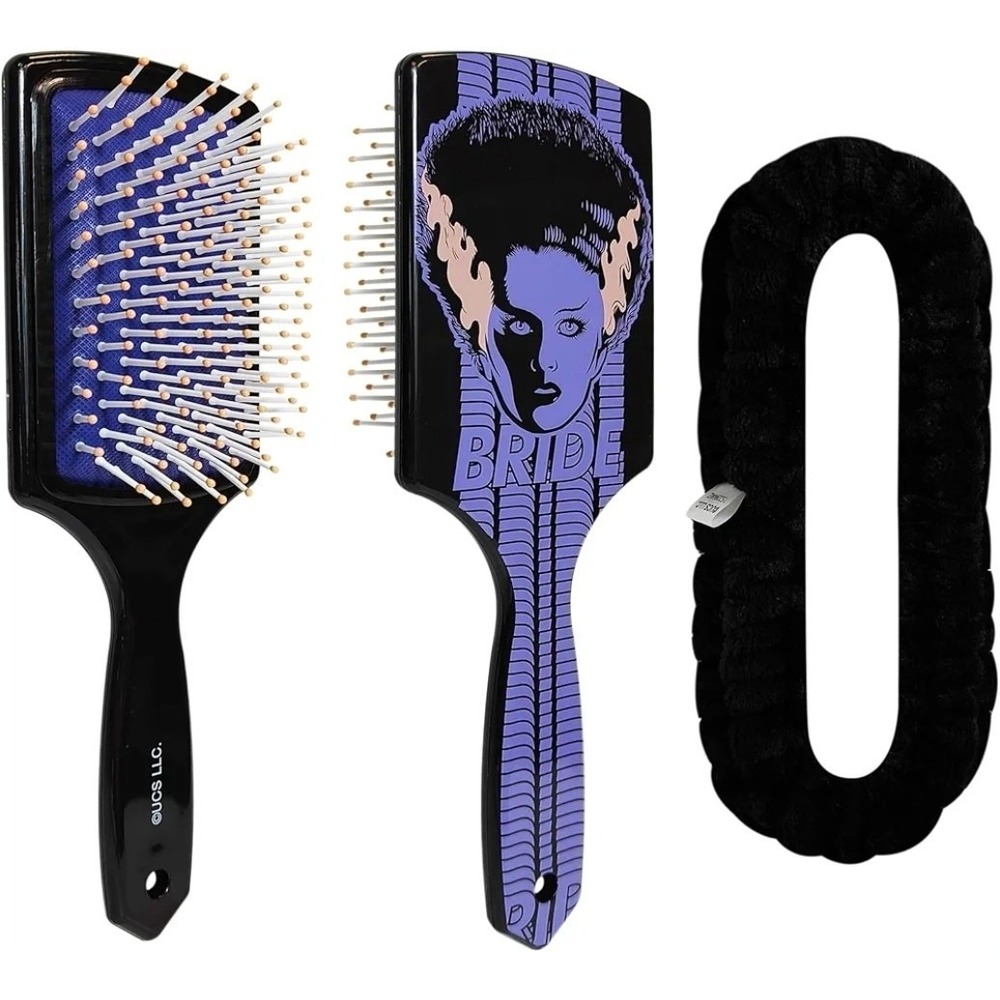 LUV HER Kids Hair Brush & Spa Headband Set Monsters for Detangling & Styling s33
